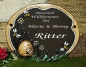 Preview: Töpfer-Türschild – Bienenkorb mit Bienen – 20 x 16,5 cm – Reliefbild – aufwändige Handarbeit