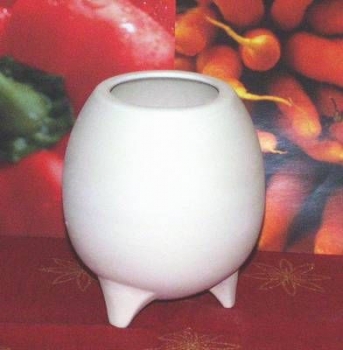 Vase mit Füßen - 17 cm hoch - Schrühware