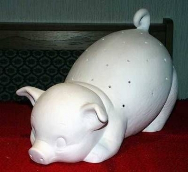 Schwein - sehr groß – 32,4 cm lang - Schrühware