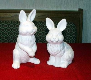 Hase sitzend - 17,5 cm hoch - Schrühware