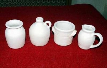 Bauernkrüge im 4er.Set - je 7,5 cm hoch - Schrühware