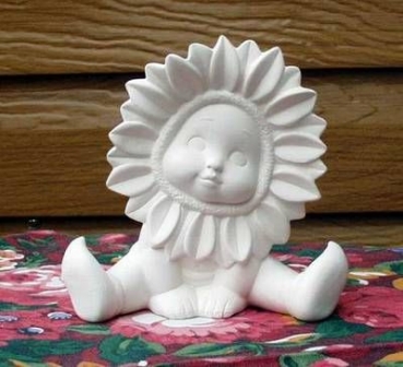 DONAS-Gießform – neu – Sonnenblumenkind mittel – Hände nach unten – 14 cm hoch - USA