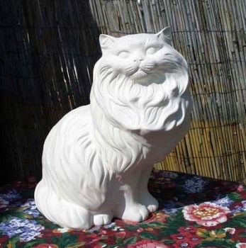 Große sitzende Perserkatze – 37 cm hoch - Schrühware