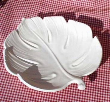 Blattschale - groß - 23 x 22 cm - Schrühware