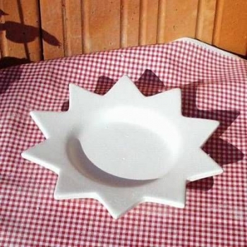 Sternteller - 20 cm Durchmesser - Schrühware