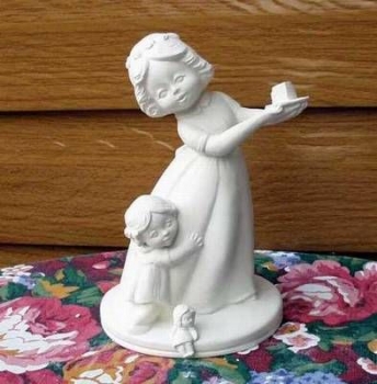 Mutter mit Kind – Geburtstagsparty – 20 cm hoch - Schrühware – Sonderangebot