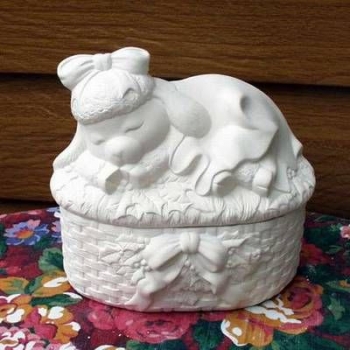 Weihnachts-Korbdose mit Lamm – Schrühware