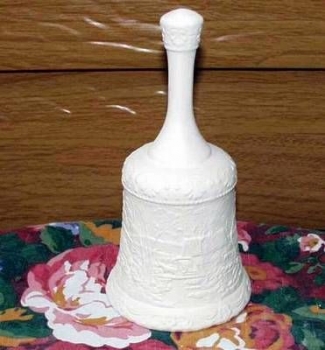 Tischglocke mit Landschaft - 17,5 cm hoch - Schrühware
