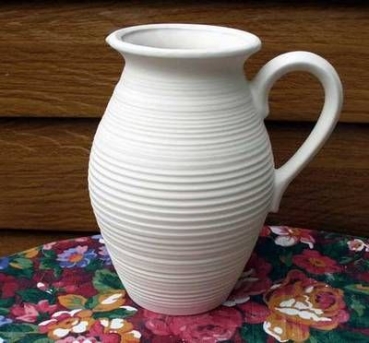 Rillenvase – Krug – 22 cm hoch – Schrühware
