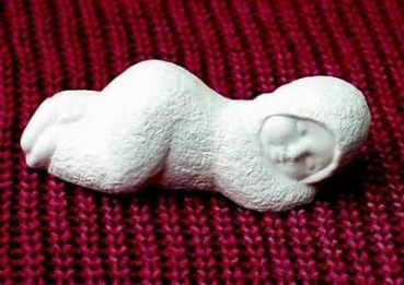 ALBERTAS-​Gießform – neu – Schneebabies – betend und liegend im 2er-​Set – bis 7,5 cm hoch - Sonderangebot
