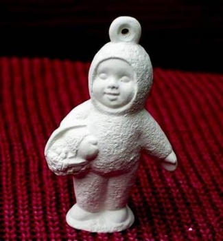 ALBERTAS-Gießform – neu – Schneebabies mit Korb und Vogel im 2er-Set – bis 9 cm hoch - Sonderangebot