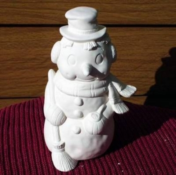 Schneemann – 18 cm hoch - Schrühware