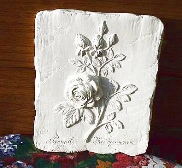 Wandkachel mit Rose – 23 x 15 cm – Schrühware