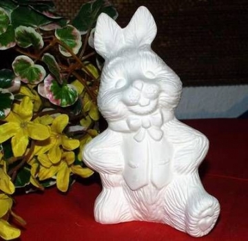 Hasenmann mit Weste – 15 cm hoch - Schrühware