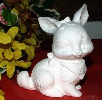 Häschen mit Tuch - rechts - 11,2 cm hoch - Schrühware