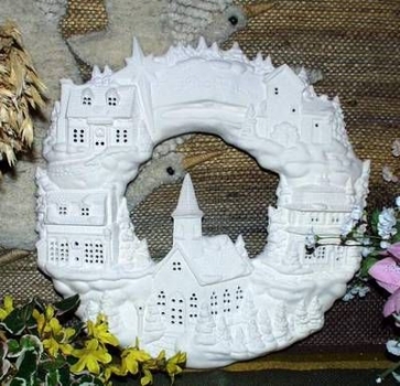 SCIOTO-Gießform - neu – Häuserkranz – Städtekranz – Wandkranz – 40,5 cm Durchmesser - USA