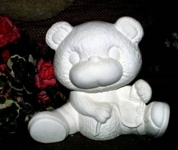 Fuzzy-Bär bindet Schuh - 20 x 17 cm - Schrühware