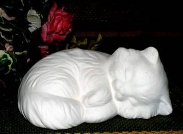 Schlafende Katze – 14 cm lang - Schrühware