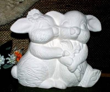 Kuschelhasen - 22,5 cm hoch - Schrühware