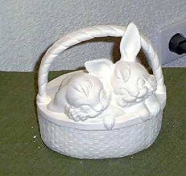 Hasenkorb mit Henkel - 16,90 x 16,3 cm - Schrühware