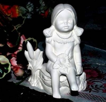 Preview: Indianerkinder im 2er-​Set – Juli und August – bis 11,5 cm hoch – Schrühware