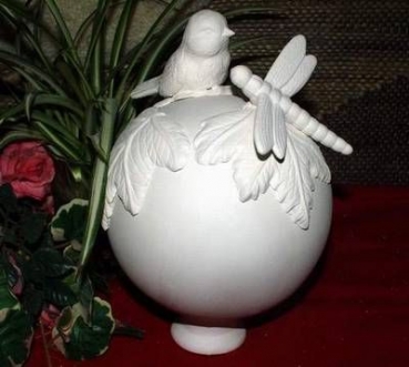 Rosenkugel mit Libelle und Vogel - Teile lose – Schrühware