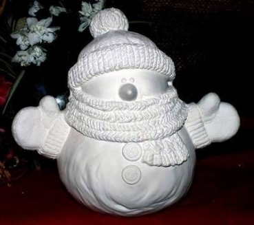 Schneemann  Snuggles - mittel – 22,5 cm hoch - Schrühware