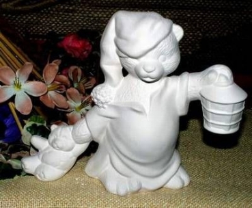 Teddy – schlafbereit – 18 cm hoch – Schrühware