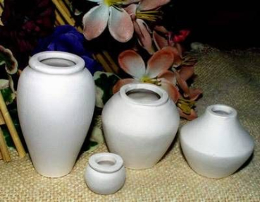 Indianervasen - Serenenvasen im 4er-Set – bis 8 cm hoch - Schrühware