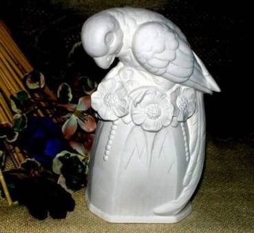 Papagei – 19 cm - Schrühware