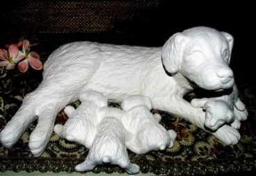 Hundemutter mit 4 Kindern – Schrühware