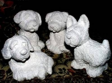 Knubby - Hunde im 4er-Set – je bis 10 cm - Schrühware