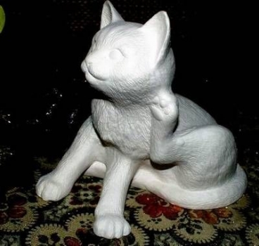 Katze - sich kratzend – Schrühware