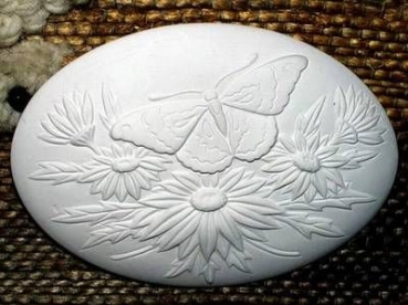 Motivplakette – Daisies mit Schmetterling - Insert - Schrühware