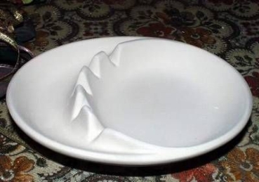 Aschenbecher – oval – 14 x 16 cm - Schrühware