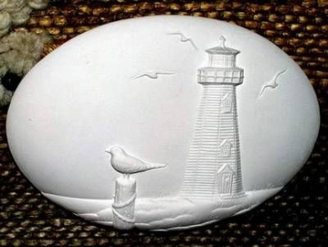 Motivplakette - Leuchtturm - Insert - Schrühware