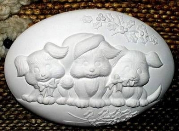 Motivplakette - Weihnachtshunde - Insert - Schrühware