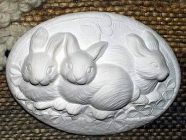 Motivplakette - Hasen – natürlich - Insert - Schrühware