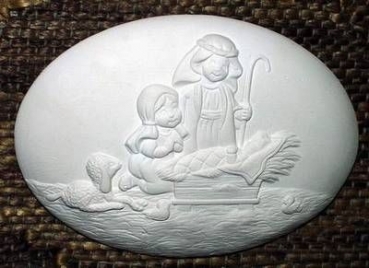 Motivplakette - Krippenbild - Insert - Schrühware