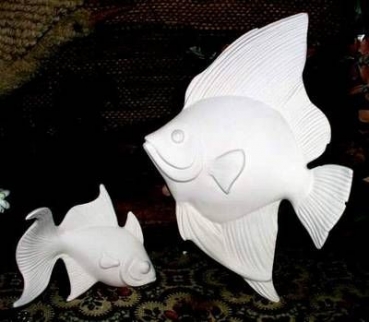 Goldfische im 2er-Set für die Wand – bis 24,4 cm hoch - Schrühware