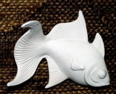 kleiner Goldfisch für die Wand – 13,34 x 10,8 cm - Schrühware