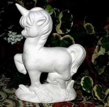 Laufendes Einhorn - 15 cm hoch - Schrühware