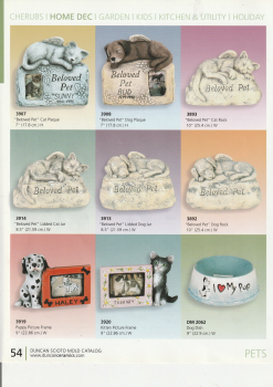 Katalogseite 54 von DUNCAN & SCIOTO – Gießformen sind aktuell lieferbar – bitte Preise anfragen