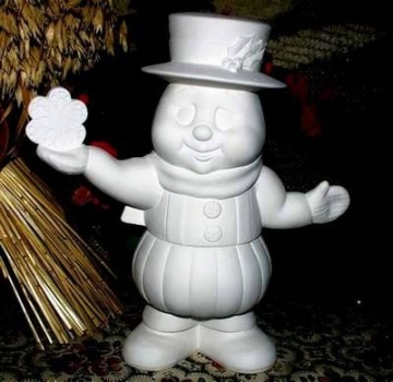 Dose - Schneemann – Schrühware - 31 cm hoch
