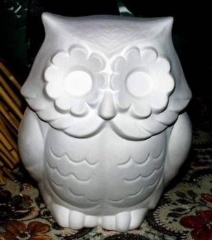 Eule - 13 cm hoch - Schrühware