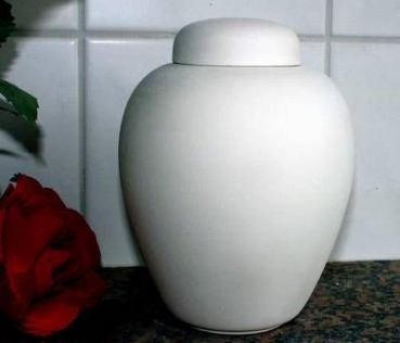 Deckelvase – 15 cm hoch – Schrühware