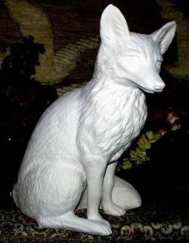 Fuchs – groß – sitzend – 56 cm hoch – Schrühware