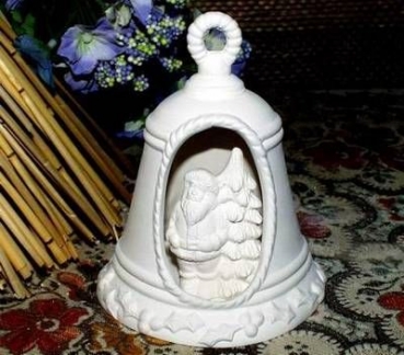 Glocke mit Weihnachtsmann – 12 cm hoch – Schrühware