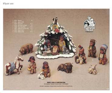 Preview: KIMPLE-Gießform - neu – Indianerkrippe: Trommler und Hirte – bis 11,4 cm hoch  - USA