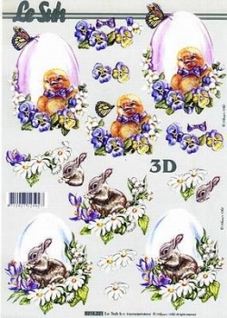 0755 - LeSuh - 3D Bogen - DIN A4 - 21 x 29,7 cm -  Ostern